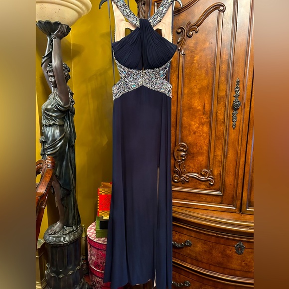 velvet evening dresses Jessica Angel 2437 Prom Formal Long Velvet Slit Evening Dress